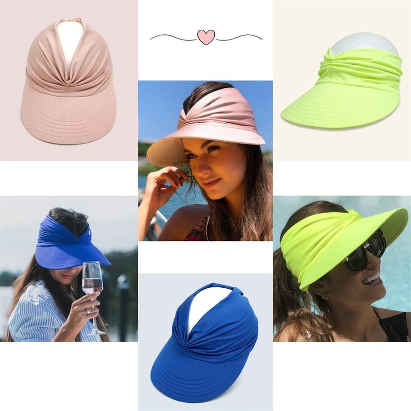 ZYAWP Sun Hat Women Sun Beach Visor Cap UV Protection with Wide Brim for Sports Beach Golf Hiking - Image 5